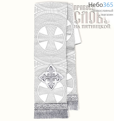  Закладка белая с серебром для Апостола, шелк в ассортименте (В28/37), фото 1 