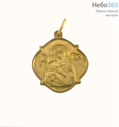  Медальон латунный с Владимирской иконой Божией Матери (в уп.-10 шт.), фото 1 