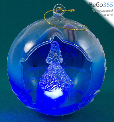  Сувенир рождественский Фигура в стеклянном шаре, светящийся, высотой 8,5 см, фото 1 