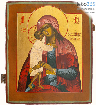  Взыскание погибших икона Божией Матери. Икона писаная 25,5х31 см, без ковчега, реконструкция иконы 19 века на старой доске (Ат), фото 1 