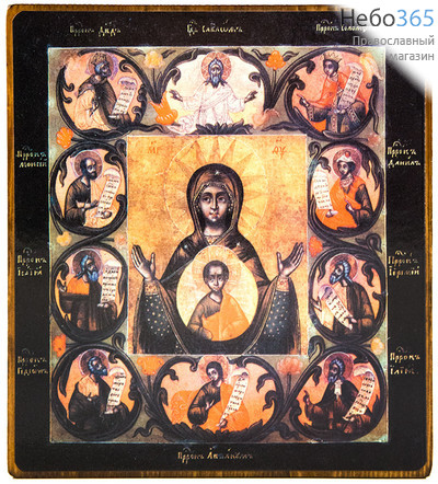  Икона на дереве (КиД 3) 8-12х14-16, покрытая лаком Божией Матери Знамение (Курская), фото 1 