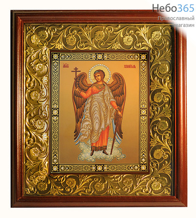  Икона в киоте 17х21, со стразами , киот с басмой Ангел Хранитель, фото 1 