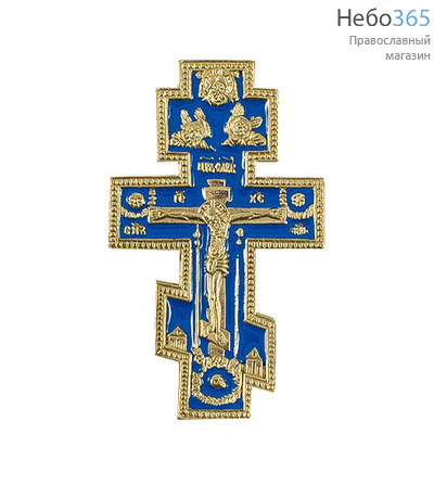  Крест металлический миниатюрный, Поморский, медное литьё, с художественной эмалью, высотой 6,2 см, 500-1, 187, фото 2 