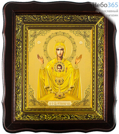  Икона в киоте (Ил) 24х27, Божией Матери Неупиваемая Чаша, фигурный киот(цвет махагон), конгрев, багет, под стеклом, фото 1 