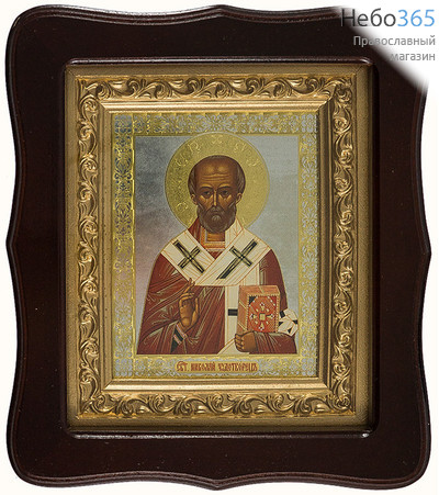  Икона в киоте 11х13, багет, фигурный киот Николай Чудотворец, святитель, фото 1 