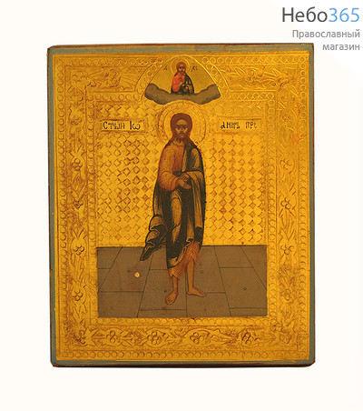  Иоанн Креститель, пророк. Икона писаная 11х13, на золоте, 19 век, фото 1 