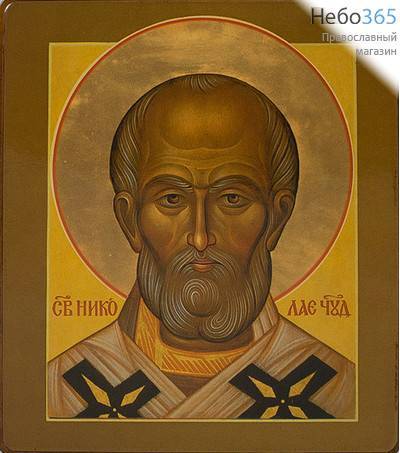  Икона на дереве (КиД 3) 8-12х14-16, покрытая лаком Николай Чудотворец, святитель (оплечный), фото 1 