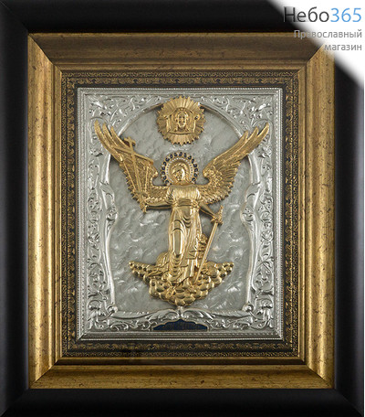  Ангел Хранитель. Икона гальванопластика 31х35х4 см, серебрение, золочение, эмаль, в деревянной раме под стеклом (Лч), фото 1 