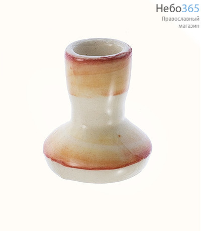  Подсвечник керамический "Капля", с однотонной цветной глазурью, в ассортименте, высотой 3,7 см (в уп. - 10 шт.)РРР, фото 1 