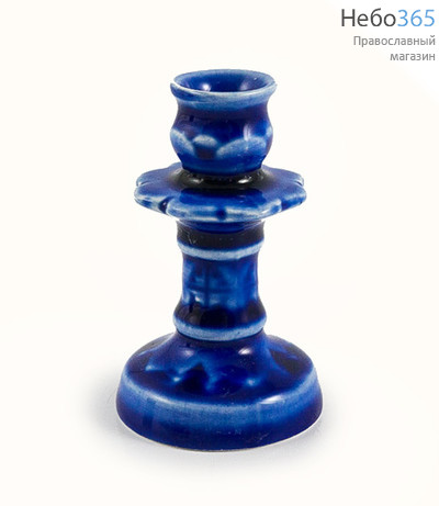 Подсвечник керамический Звездочка с цветной глазурью цвет: синий, фото 1 