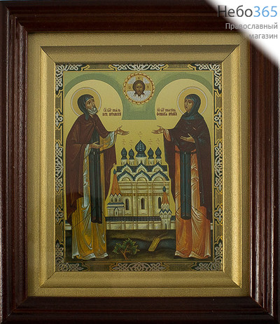  Икона в киоте 18х24, Петр и Феврония благоверные князья, под стеклом, фото 1 