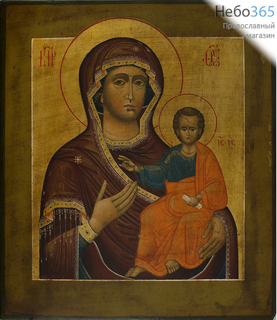  Одигитрия икона Божией Матери. Икона писаная 26х30, золотой фон, без ковчега, новое письмо на старой доске, фото 1 