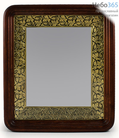  Киот деревянный для иконы 17х21х2,8 см, внутренняя рама с басмой, "книжка" (арт.113015) (Кур), фото 1 