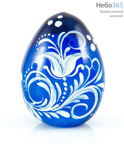  Яйцо пасхальное стеклянное окрашенное, ручная роспись, высотой 6,5 см, цвет в ассортименте, фото 5 