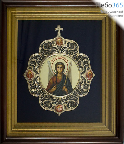  Ангел Хранитель. Икона в деревянном киоте (ФД) 15х17 (с киотом 25х27,5) эмаль, латунь(2.14.0104л.)(2995855703), фото 1 
