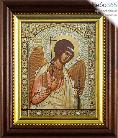  Ангел Хранитель. Икона в киоте 13х16, с киотом 18х21, полиграфия, стразы, фото 1 
