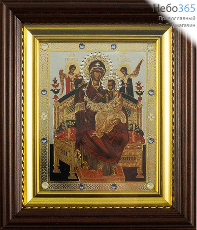  Всецарица икона Божией Матери. Икона в киоте 9х10, с киотом 13х15, полиграфия, стразы, фото 1 