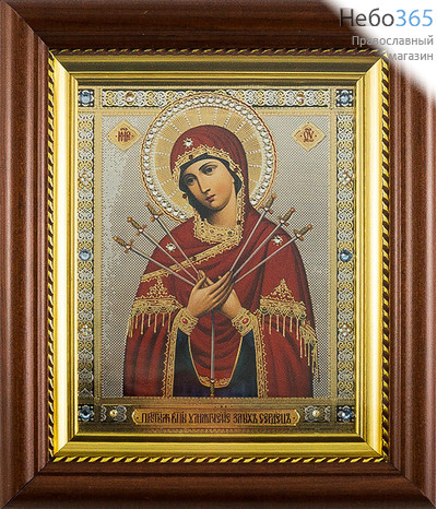  Умягчение злых сердец икона Божией Матери. Икона в киоте 18х21 см, полиграфия, со стразами (14) (Пкт), фото 1 