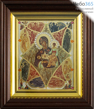  Неопалимая Купина икона Божией Матери. Икона в киоте 9х10, с киотом 13х15, полиграфия, стразы, фото 1 