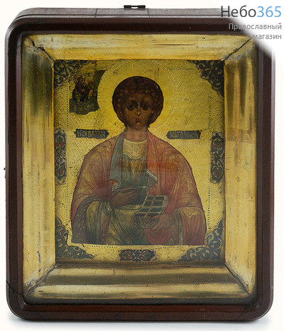  Пантелеимон, великомученик. Икона писаная 18х22 см, 19 век, фото 1 