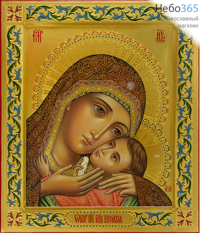  Корсунская икона Божией Матери. Икона писаная 27х31х4,5 см, золотой фон, резьба по золоту, с ковчегом (Ис), фото 1 