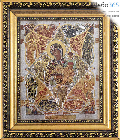  Неопалимая Купина икона Божией Матери. Икона в киоте 18х21х2,3 см (размер иконы 13х16 см), икона со стразами, багетный киот со стеклом (АМ33) (Т), фото 1 