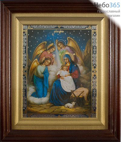  Икона в киоте (Мис) 11х13, Рождество Христово, багет, прямой киот (х274, фото 1 