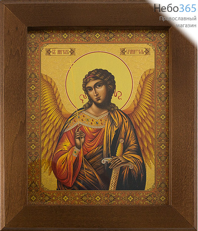  Икона в раме (Кз) 12х15 (в раме 16,5х19,5), прямая печать на поталь, под стеклом Ангел Хранитель (золотой), фото 1 