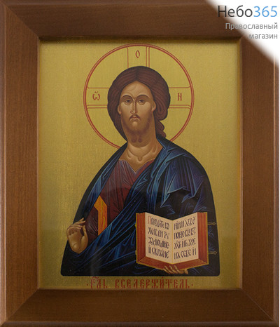  Икона в раме (Кз) 12х15 (в раме 16,5х19,5), прямая печать на поталь, под стеклом Господь Вседержитель, фото 1 