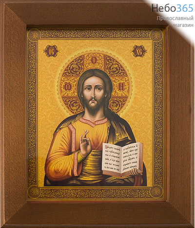  Икона в раме (Кз) 12х15 (в раме 16,5х19,5), прямая печать на поталь, под стеклом Господь Вседержитель (КН), фото 1 