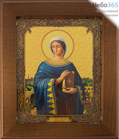  Икона в раме (Кз) 12х15 (в раме 16,5х19,5), прямая печать на поталь, под стеклом Анастасия Узорешительница, великомученица, фото 1 