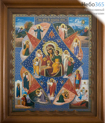  Икона в киоте 18х22, с киотом 22х26, стразы Божией Матери  Неопалимая купина, фото 1 