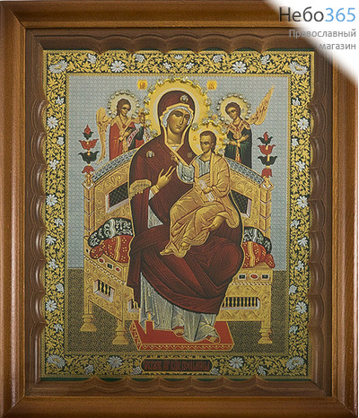  Икона в киоте (Пр) 18х22, с киотом 22х26, стразы Божией Матери Всецарица, фото 1 