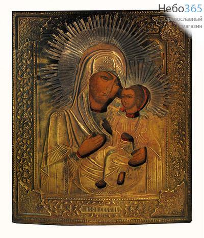  Тихвинская икона Божией Матери. Икона писаная (Кж) 26,5х31, риза, 19 век, фото 1 