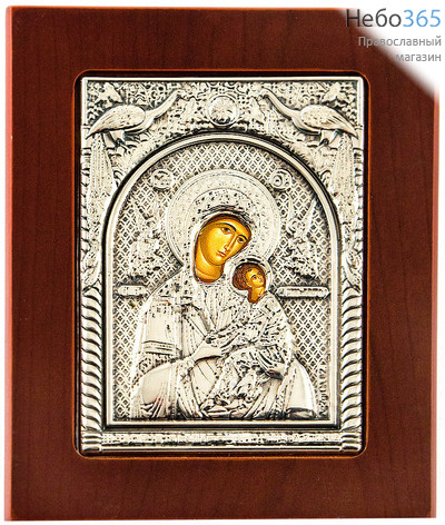  Икона в ризе 11х13, на дереве, посеребрение икона Божией Матери Страстная, фото 1 