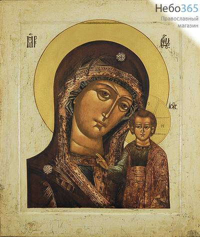 Икона на дереве 12х10, Божией Матери Казанская, печать на левкасе, золочение, фото 1 