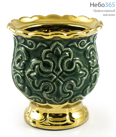  Лампада настольная керамическая "Лилия", с эмалью и золотом, высотой 8 см (в упаковке - 5 шт), фото 1 