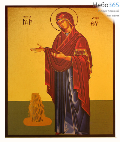  Икона на дереве 14х19, AX1, золотой фон, литография Божией Матери Геронтисса, фото 1 