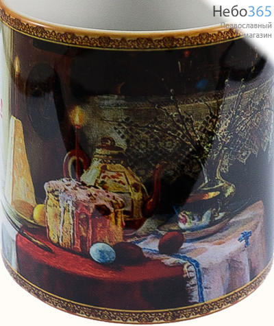  Чашка керамическая пасхальная, малая, с цветной сублимацией, объемом 180 мл, в картонной коробке, в ассортименте вид: красный уголок, фото 1 