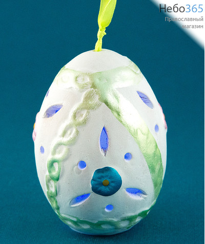  Яйцо пасхальное глиняное подвесное, расписное, с подсветкой, высотой 8,5 см, фото 7 
