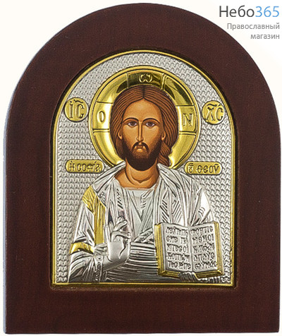  Икона в ризе (Ж) EK2-XAG 8х10, шелкография, серебрение, золочение, на деревянной основе Господь Вседержитель, фото 1 