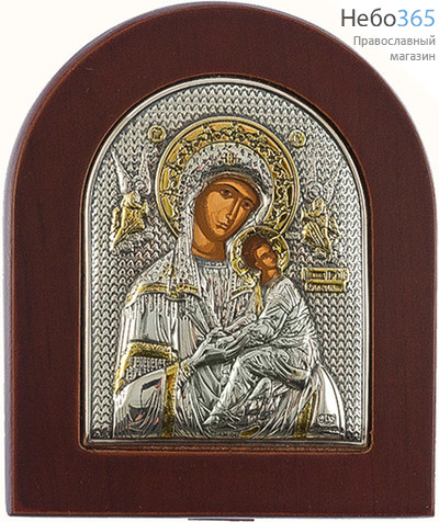  Икона в ризе (Ж) EK2-XAG 8х10, шелкография, серебрение, золочение, на деревянной основе икона Божией Матери Страстная, фото 1 