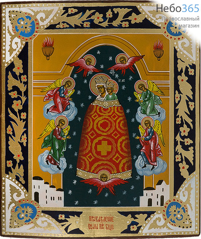  Прибавление Ума икона Божией Матери. Икона писаная 26х31 см, золотой фон, без ковчега, новое письмо на старой доске (Ю), фото 1 