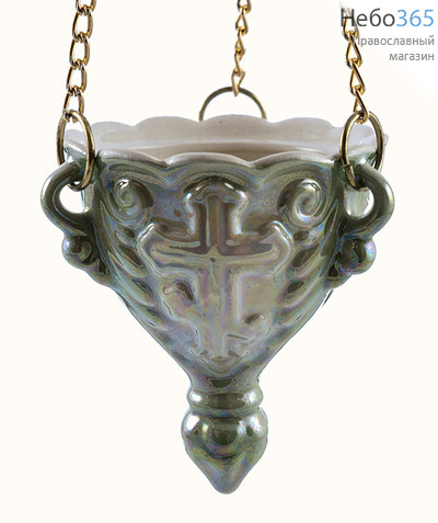 Лампада подвесная керамическая мини, (Крест) цветная с цепями РРР, фото 1 