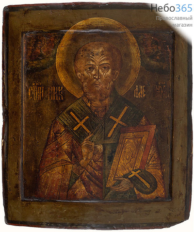 Николай Чудотворец, святитель. Икона писаная 23х27,5 см, с ковчегом, 19 век (Ю), фото 1 