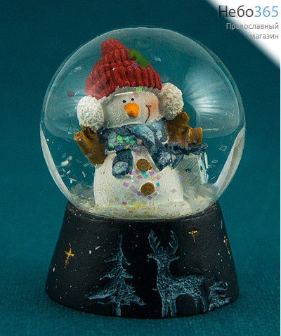  Сувенир рождественский Снеговик в шаре, из полистоуна, высотой 6 см, NX 26541., фото 1 