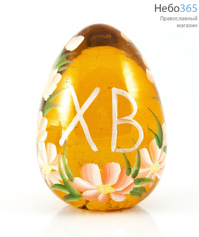  Яйцо пасхальное стеклянное окрашенное, ручная роспись, высотой 6,5 см, цвет в ассортименте, фото 4 