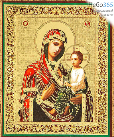  Икона на оргалите (Нк) 10х12, золотое и серебряное тиснение Божией Матери Тихвинская (1), фото 1 