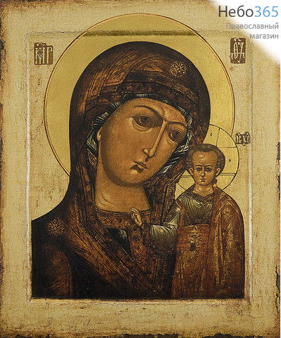  Казанская икона Божией Матери. Икона на дереве 24х20 см, печать на левкасе, золочение, с ковчегом (БК-21) (Тих), фото 1 