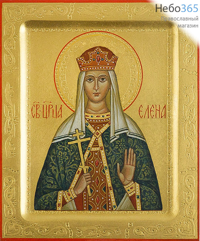  Елена, равноапостольная царица. Икона писаная 13х16х2, золотой фон, резьба по золоту, с ковчегом, фото 1 
